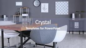  Presentation with interior - Theme with conference clock - modern office interior with wooden background and a  colored foreground