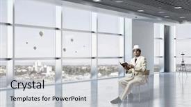  Presentation with musical broadway old fashioned elegant theater - Theme consisting of conference history - elegant businessman read old book background and a  colored foreground