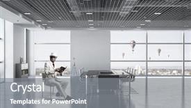  Presentation with old book - Slides featuring conference history - elegant businessman read old book background and a  colored foreground