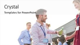  Presentation with roof - Presentation theme enhanced with conference or a wedding event background and a white colored foreground