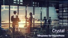  Presentation with partnership - Beautiful presentation featuring conference room 3d rendering - business cooperation and partnership mixed backdrop and a  colored foreground