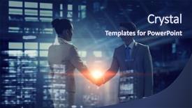  Presentation with modern medicine cardiology concept mixed - PPT layouts enhanced with conference room 3d rendering - business partners greeting each other background and a  colored foreground