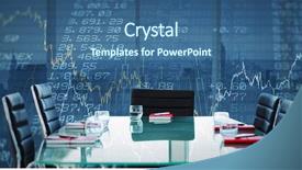  Presentation with building - Beautiful slide deck featuring conference room 3d rendering - composite image of boardroom backdrop and a ocean colored foreground