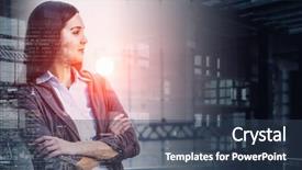  Presentation with interior - Amazing theme having conference room 3d rendering - elegant businesswoman in office interior backdrop and a  colored foreground