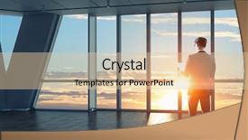  Presentation with media - Slides consisting of conference room 3d rendering - facing new day mixed media background and a  colored foreground