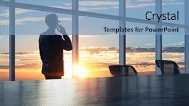  Presentation with media - Beautiful theme featuring conference room 3d rendering - facing new day mixed media backdrop and a light blue colored foreground