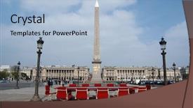  Presentation with conference table - Audience pleasing PPT theme consisting of conference room 3d rendering - meeting table and chairs backdrop and a light blue colored foreground