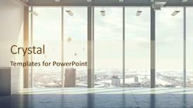  Presentation with interior - Slide set consisting of conference room 3d rendering - modern office interior mixed media background and a  colored foreground