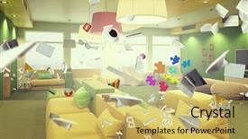  Presentation with interior - Beautiful theme featuring conference room 3d rendering - modern office interior mixed media backdrop and a yellow colored foreground