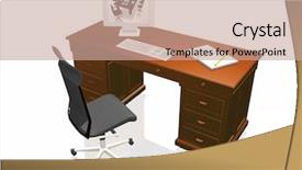  Presentation with director - Presentation theme featuring conference room 3d rendering - table of the director background and a coral colored foreground