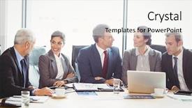  Presentation with conference - Audience pleasing slide set consisting of conference room during meeting backdrop and a  colored foreground