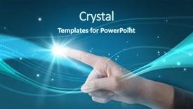  Presentation with dark blue - PPT layouts with conference room seating chart - hand pointing against blue background background and a ocean colored foreground