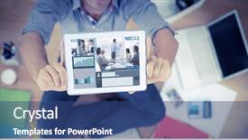  Presentation with activity graph showing an earthquake - Beautiful PPT theme featuring conference room seating chart - screen with graphs against businessman backdrop and a  colored foreground