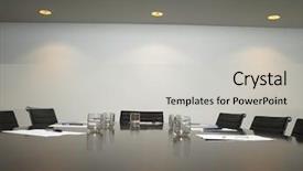  Presentation with water glass - Beautiful slides featuring conference room with arranged water backdrop and a light gray colored foreground