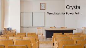  Presentation with chairs - Theme consisting of conference room with chairs blackboard background and a  colored foreground