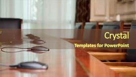  Presentation with vip - PPT theme consisting of conference table in vip class background and a tawny brown colored foreground