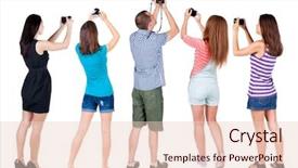  Presentation with confession - Cool new PPT theme with confession - back view group of people backdrop and a lemonade colored foreground