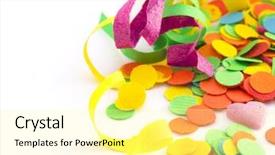  Presentation with confetti - Theme with confetti decoration background and a blonde colored foreground