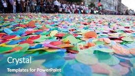  Presentation with fiesta festival - Slide set enhanced with confetti falling during a festival background and a  colored foreground