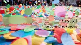  Presentation with festival - Slide set having confetti falling during a festival background and a  colored foreground
