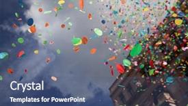  Presentation with festival - Cool new slide set with confetti falling during a festival backdrop and a  colored foreground