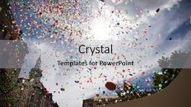  Presentation with festival - Audience pleasing presentation theme consisting of confetti falling during a festival backdrop and a  colored foreground