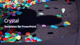  Presentation with festival - Beautiful presentation theme featuring confetti falling during a festival backdrop and a  colored foreground