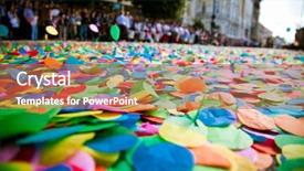  Presentation with ballons festival - Amazing presentation having confetti falling during a festival backdrop and a  colored foreground