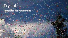  Presentation with blue ribbon bacon festival - Presentation theme featuring confetti falling during a festival background and a  colored foreground