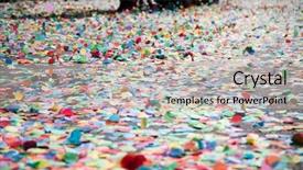  Presentation with philippines food festival - Beautiful presentation theme featuring confetti falling during a festival backdrop and a  colored foreground