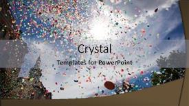 Presentation with festival - PPT theme consisting of confetti falling during a festival background and a  colored foreground
