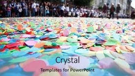  Presentation with philippines food festival - Presentation theme having confetti falling during a festival background and a  colored foreground