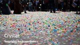  Presentation with confetti - PPT theme consisting of confetti falling during a festival background and a  colored foreground