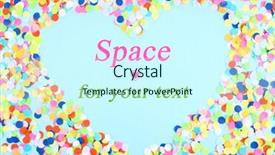  Presentation with confetti - Amazing slide set having shape of heart on blue backdrop and a cool aqua colored foreground
