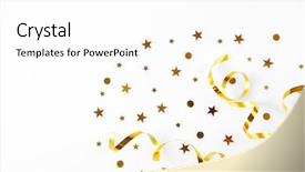  Presentation with confetti - Slide deck featuring confetti in shape of star background and a white colored foreground