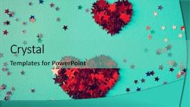  Presentation with blue stars - Audience pleasing presentation theme consisting of confetti in shape of stars backdrop and a seafoam green colored foreground