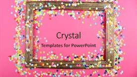  Presentation with frame pink - Slide deck having confetti on pink background background and a coral colored foreground