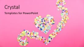  Presentation with confetti - Beautiful PPT theme featuring confetti on pink background backdrop and a light gray colored foreground