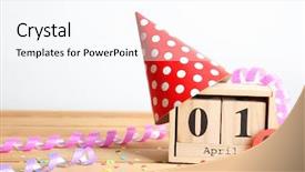  Presentation with block party - Beautiful presentation design featuring confetti on table april backdrop and a sky blue colored foreground