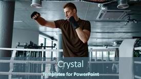  Presentation with confidence - Presentation theme consisting of confidence-man-boxer-do-sport background and a ocean colored foreground