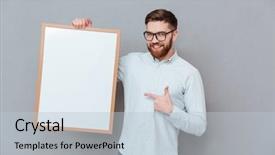  Presentation with grey - PPT layouts featuring confidencial - image of attractive young bearded background and a lemonade colored foreground