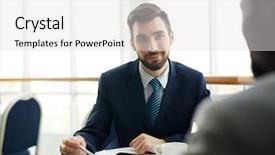  Presentation with busines islamic - Slides having confident advisor consulting his busines background and a white colored foreground