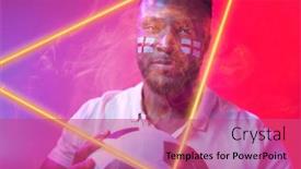  Presentation with face match - Presentation design consisting of confident-african-american-male-fan background and a coral colored foreground