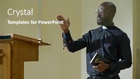  Presentation with preaching - Presentation featuring confident-african-american-man background and a coral colored foreground