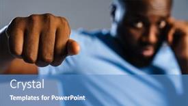  Presentation with workout - Beautiful theme featuring confident-african-sportsman-during-boxing backdrop and a teal colored foreground