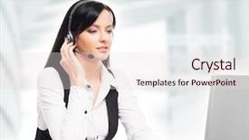  Presentation with support groups - Colorful presentation enhanced with confident and beautiful customer support backdrop and a lemonade colored foreground