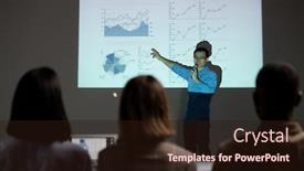  Presentation with forecasting - Audience pleasing slides consisting of confident-asian-financial-specialist-painting backdrop and a wine colored foreground