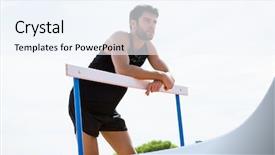  Presentation with huddle - Theme consisting of confident athlete leaning on the huddle background and a sky blue colored foreground