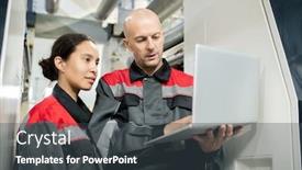  Presentation with foreman - Slides featuring confident-bald-mature-foreman background and a dark gray colored foreground