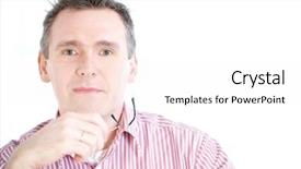  Presentation with confident - Presentation theme enhanced with confident business man with galsses background and a pink colored foreground